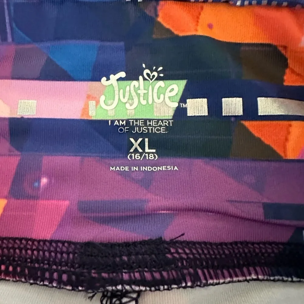 NWT- Justice Girls Multi Color Ankle Length Leggings - Size XL